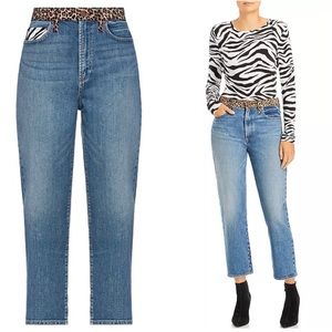 Alice + Olivia Amazing High-Rise Girlfriend Jeans in Pretty Wild Size 28 NEW